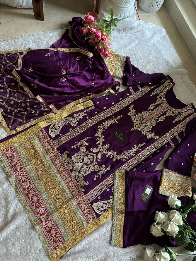 418 B To D By Ziaaz Heavy Chinon Embroidery Pakistani Suits Wholesalers In Delhi